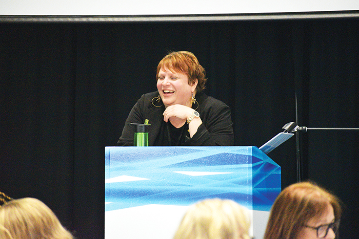 Amber Andersen speaking at the last event.